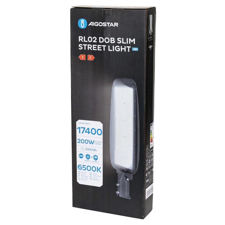 Aigostar - LED Lampa uliczna SLIM LED/200W/230V 6500K IP65