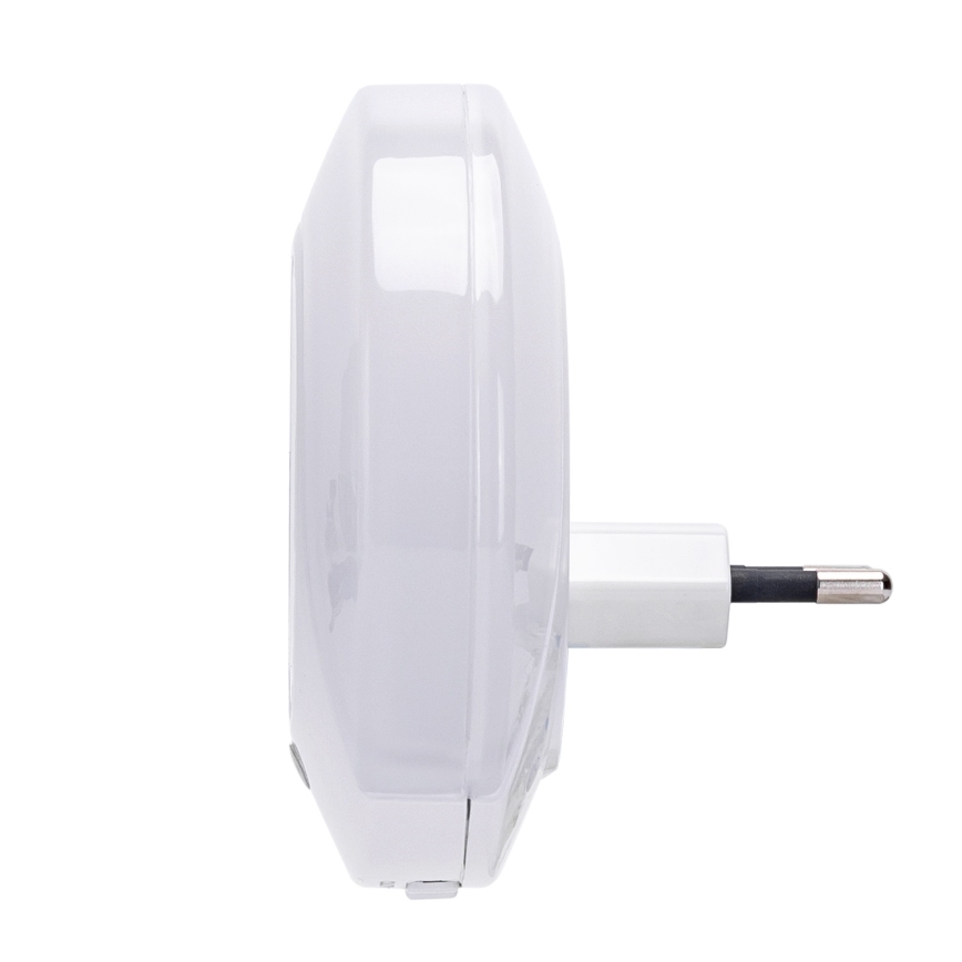 Aigostar - LED lampka nocna z czujnikiem zmierzchu do gniazdka z USB LED/0,4W/230V