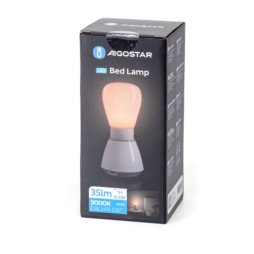 Aigostar - LED ładowalna lampka nocna LED/0,5W/5V 3000K 650mAh