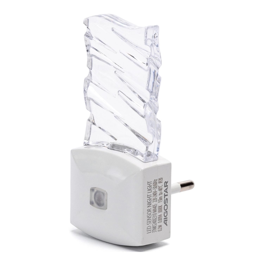 Aigostar - LED Lampka nocna z czujnikiem zmierzchu LED/0,2W/230V 3000K