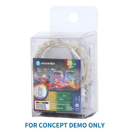 Aigostar - LED Lampki świąteczne 40xLED/2x3V 4m wielokolorowe