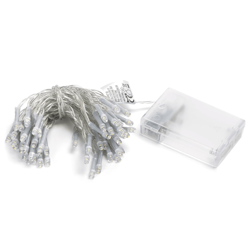 Aigostar - LED lampki świąteczne 50xLED/3xAA 5,3m ciepła biel