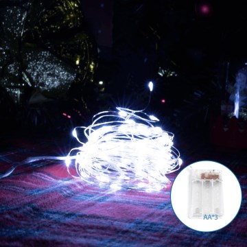 Aigostar - LED Łańcuch bożonarodzeniowy 100xLED/3xAA 10,3m zimna biel