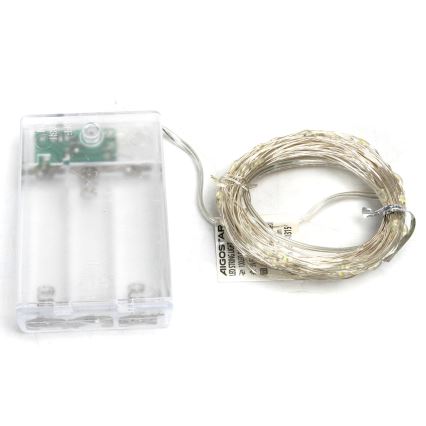 Aigostar - LED Łańcuch bożonarodzeniowy 100xLED/3xAA 10,3m zimna biel