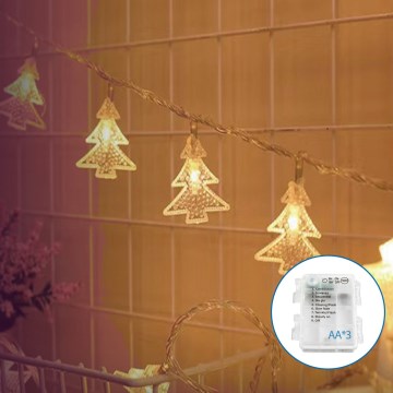Aigostar - LED Łańcuch bożonarodzeniowy 20xLED/3xAA 3,3m drzewa