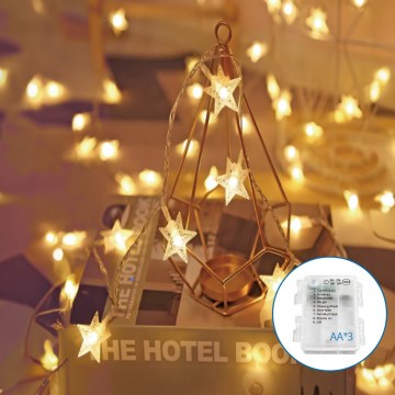 Aigostar - LED Łańcuch bożonarodzeniowy 20xLED/3xAA 3,3m gwiazdy