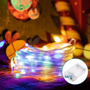 Aigostar - LED Łańcuch bożonarodzeniowy 50xLED/3xAA 5,3m wielobarwny