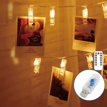 Aigostar - LED łańcuch dekoracyjny 40xLED/5W/USB 9 m ciepła biel