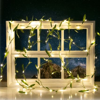 Aigostar - LED Łańcuch solarny 100xLED/12m IP65 ciepła biel oliwkowy