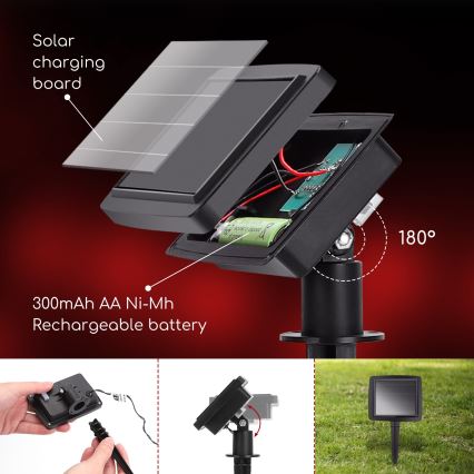 Aigostar - Solarny łańcuch LED 10xLED/3,8 m IP44 zimna biel 400 mAh