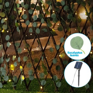 Aigostar - LED Łańcuch solarny 148xLED/2x1,2m IP65 ciepła biel eukaliptus