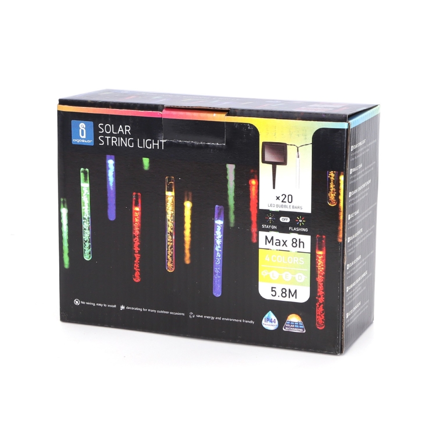 Aigostar - LED Łańcuch solarny 20xLED/5,8m IP44 wielobarwny