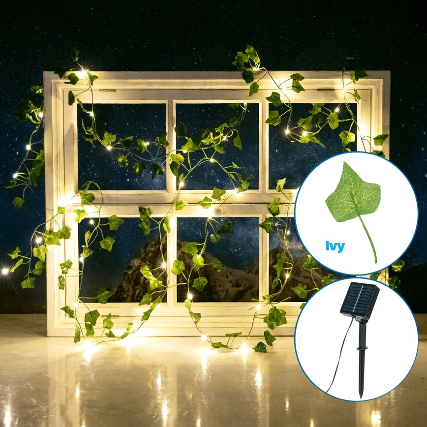 Aigostar - LED Łańcuch solarny 50xLED/7m IP65 ciepła biel liście