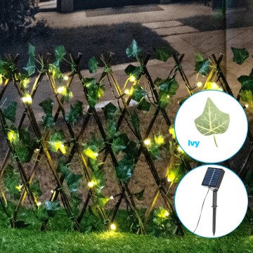 Aigostar - LED Łańcuch solarny 56xLED/2x0,4m IP65 ciepła biel bluszcz