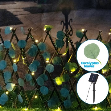 Aigostar - LED Łańcuch solarny 56xLED/2x0,4m IP65 ciepła biel eukaliptus