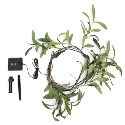 Aigostar - LED Łańcuch solarny 60xLED/4m IP65 300 mAh ciepła biel olive