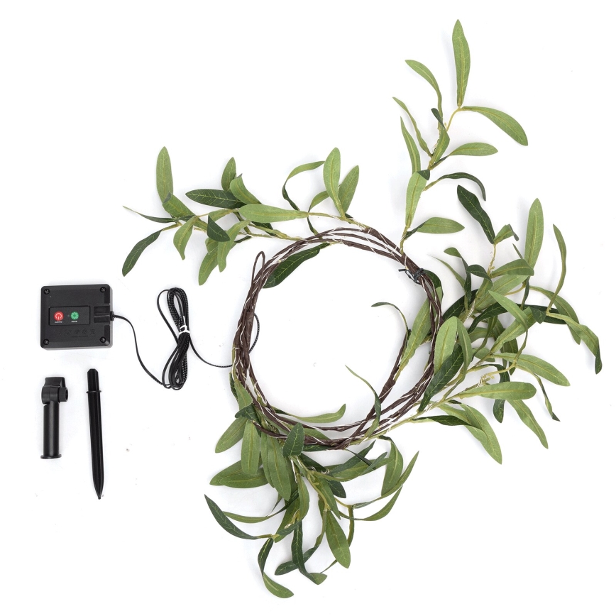 Aigostar - LED Łańcuch solarny 60xLED/4m IP65 300 mAh ciepła biel olive