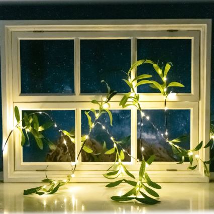 Aigostar - LED Łańcuch solarny 60xLED/4m IP65 ciepła biel oliwkowy