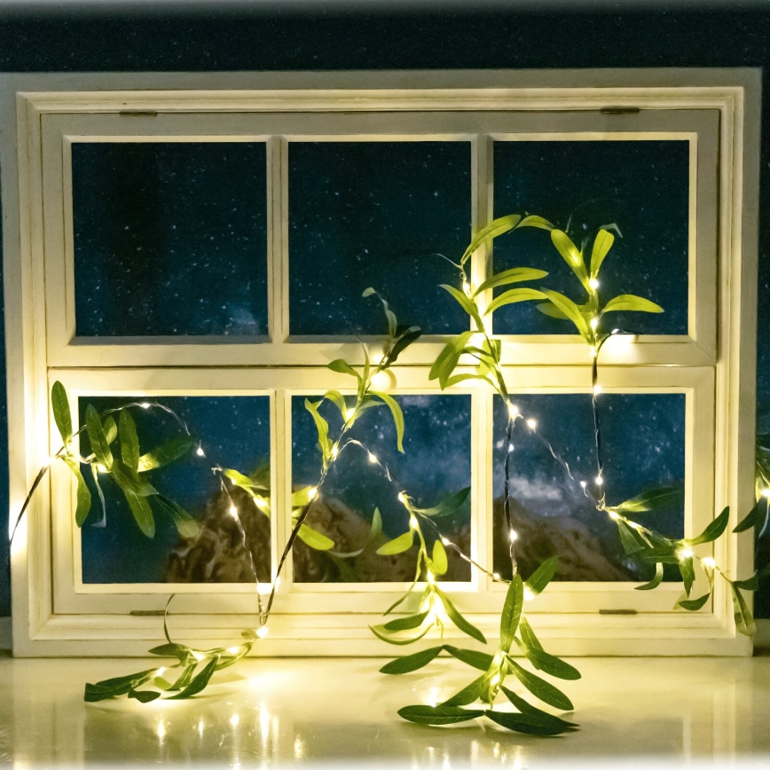 Aigostar - LED Łańcuch solarny 60xLED/4m IP65 ciepła biel oliwkowy
