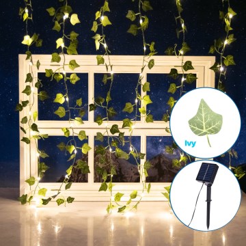Aigostar - LED Łańcuch solarny 70xLED/4x1m IP65 ciepła biel bluszcz