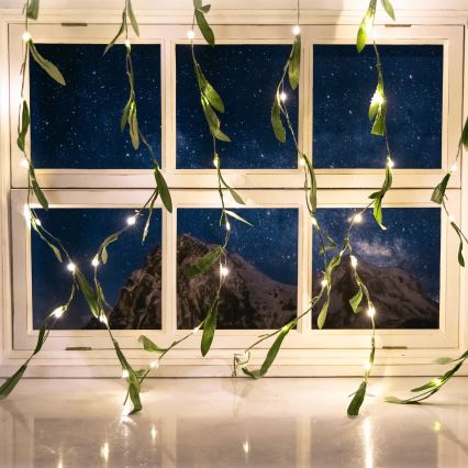 Aigostar - LED Łańcuch solarny 70xLED/4x1m IP65 ciepła biel oliwkowy