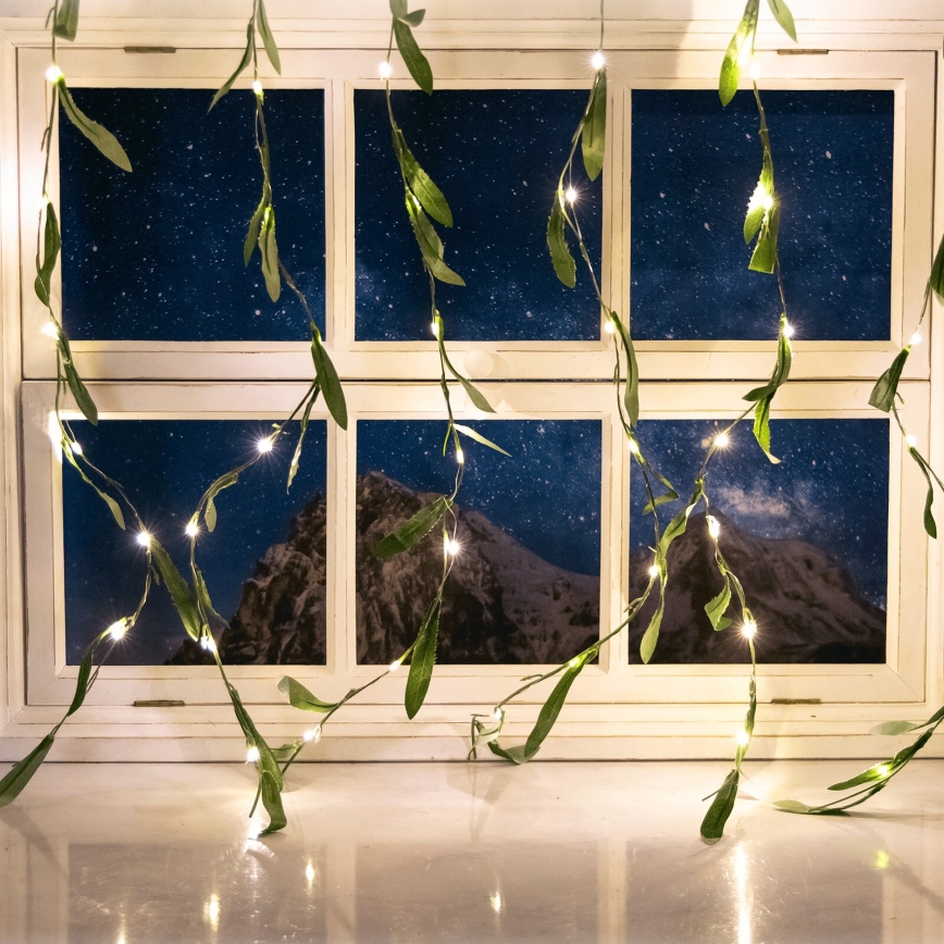 Aigostar - LED Łańcuch solarny 70xLED/4x1m IP65 ciepła biel oliwkowy