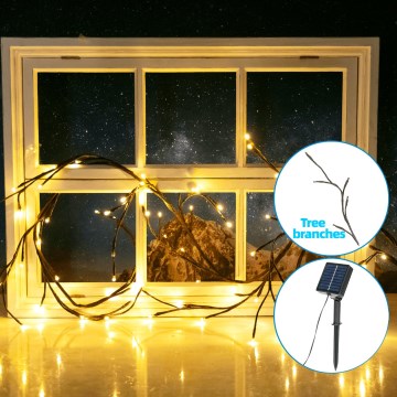 Aigostar - LED Łańcuch solarny 72xLED/4m IP65 ciepła biel gałęzie drzew