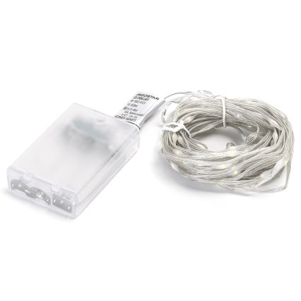 Aigostar - Łańcuch świetlny LED na Boże Narodzenie 100xLED/3xAA 10,3m zimna biel