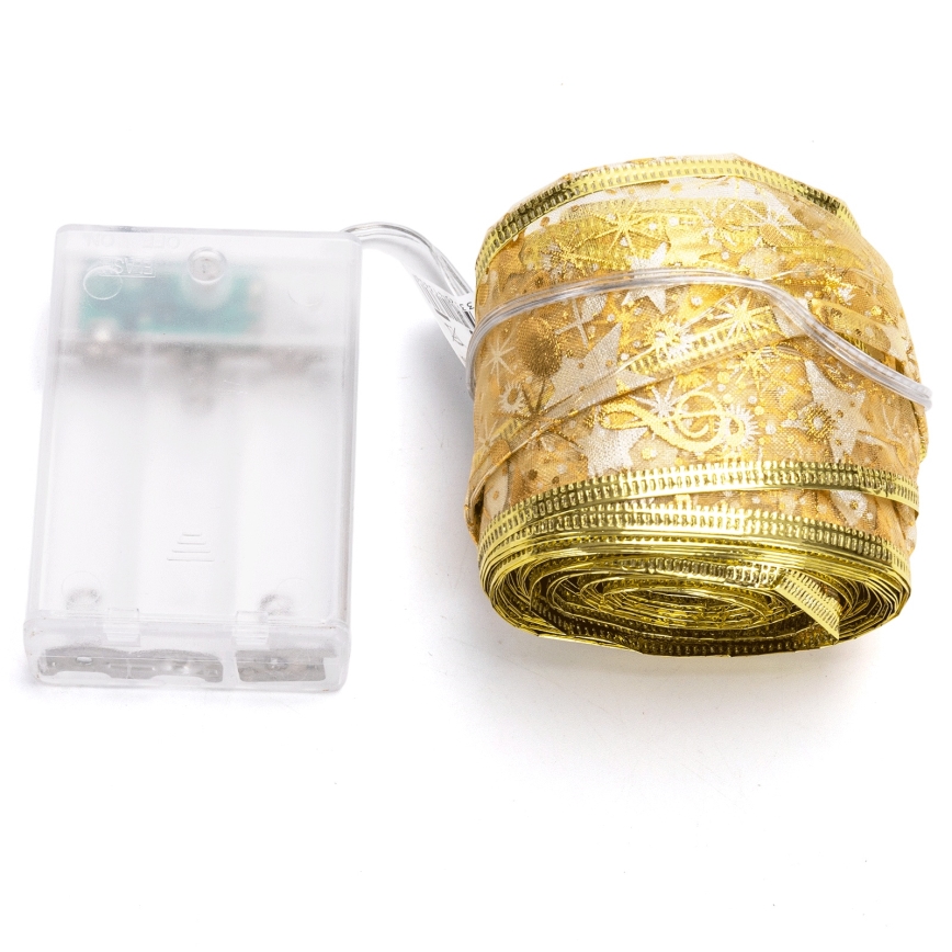 Aigostar - Lampki choinkowe LED 100xLED/3xAA, 10 m, ciepłe białe, złote