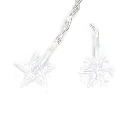 Aigostar - Zewnętrzny łańcuch świąteczny LED 100xLED/8 funkcji 3xAA 10m IP44 ciepłe białe gwiazdy