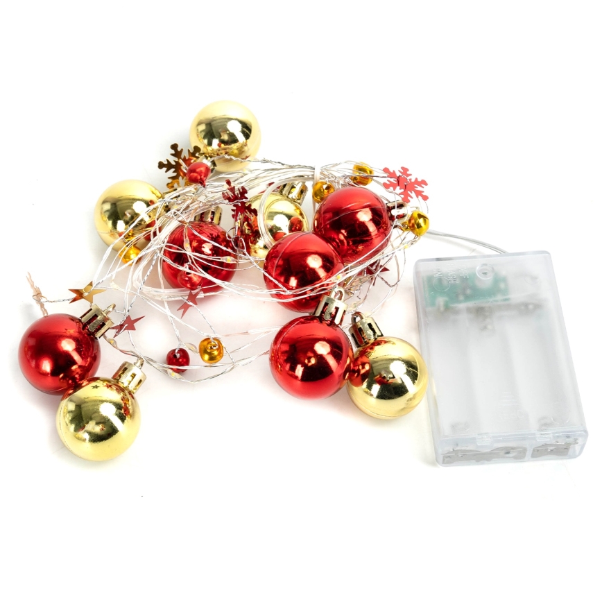 Aigostar - LED łańcuch świąteczny, 20 diod LED, zasilanie 3×AA, 2 m, ciepła biel