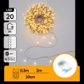 Aigostar - LED łańcuch świąteczny 20xLED/3xAA 2,3 m ciepłe białe światło