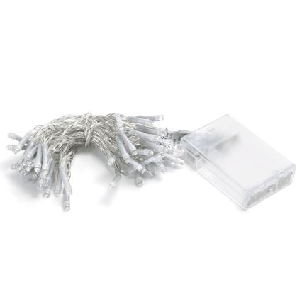 Aigostar - LED łańcuch świąteczny 50xLED/3xAA 5,3m zimnobiały