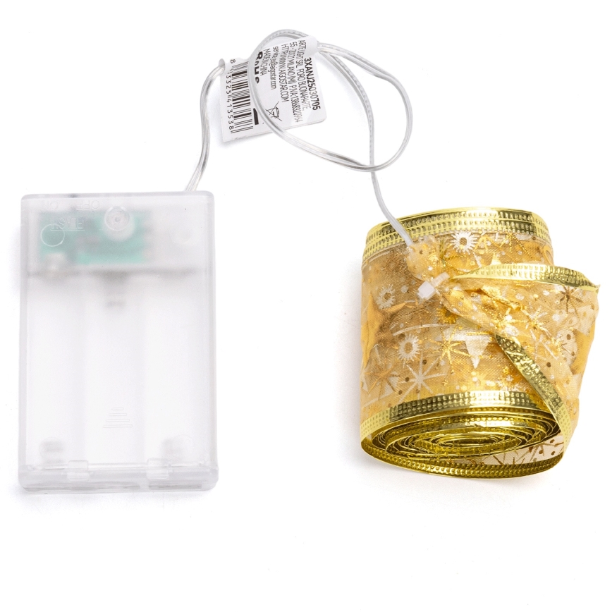 Aigostar - LED łańcuch świąteczny 50xLED/3xAA 5m ciepła biała złota