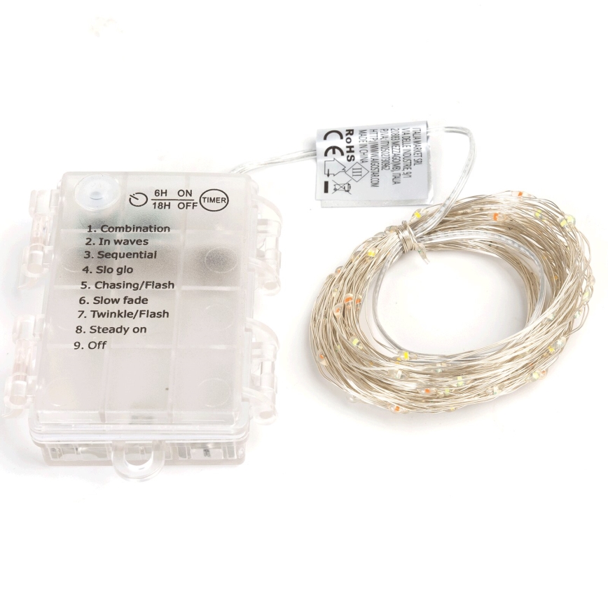 Aigostar - LED łańcuch świetlny zewnętrzny 50xLED/8 funkcji 3xAA 5,3m IP44 wielokolorowy