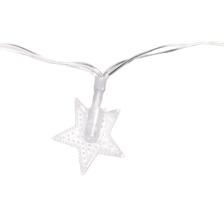 Aigostar - Zewnętrzna girlanda LED, 100 diod LED, 8 trybów, zasilanie 3xAA, 10 m, IP44, zimna biel