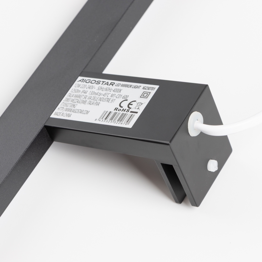 Aigostar - LED Łazienkowe oświetlenie lustra LED/12W/230V 4000K 60 cm IP44 czarne