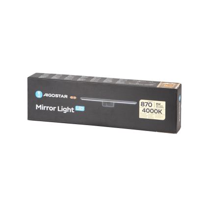 Aigostar - LED Łazienkowe oświetlenie lustra LED/8W/230V 4000K 40 cm IP44 czarne