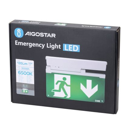 Aigostar - LED Oprawa awaryjna EMERGENCY EXIT LED/3,6W/230V 6500K 500mAh