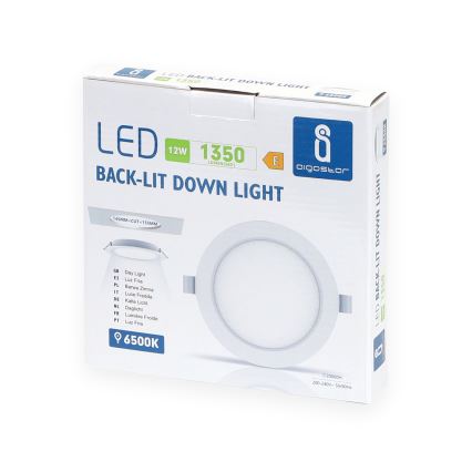 Aigostar - LED Oprawa wpuszczana LED/12W/230V 6500K śr. 17,5 cm biały