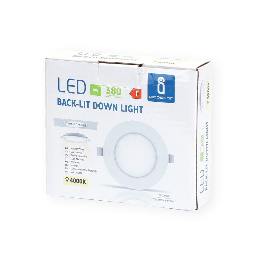 Aigostar - LED Oprawa wpuszczana LED/4W/230V 4000K śr. 9,8 cm biały