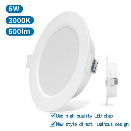 Aigostar - LED Oprawa wpuszczana LED/6W/230V 3000K śr. 11,8 cm biały