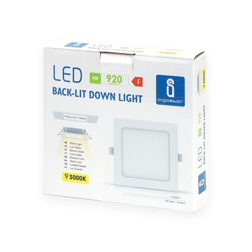 Aigostar - LED Oprawa wpuszczana LED/9W/230V 3000K 14,5x14,5 cm biała