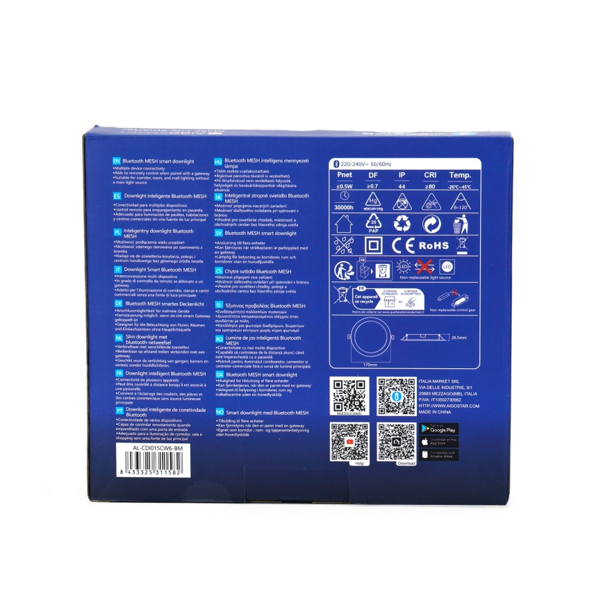 Aigostar - LED Oprawa wpuszczana ściemnialna MESH LED/15W/230V 2700-6500K śr. 17 cm