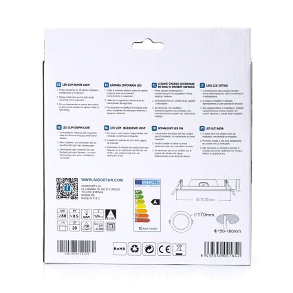 Aigostar - LED Oprawa wpuszczana ULTRATHIN LED/16W/230V 6000K biały