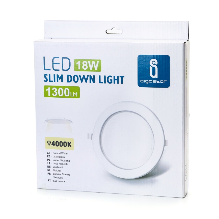 Aigostar - LED Oprawa wpuszczana ULTRATHIN LED/18W/230V 4000K biały
