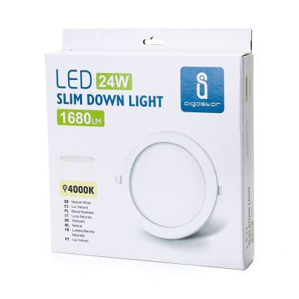 Aigostar - LED Oprawa wpuszczana ULTRATHIN LED/24W/230V 4000K biały