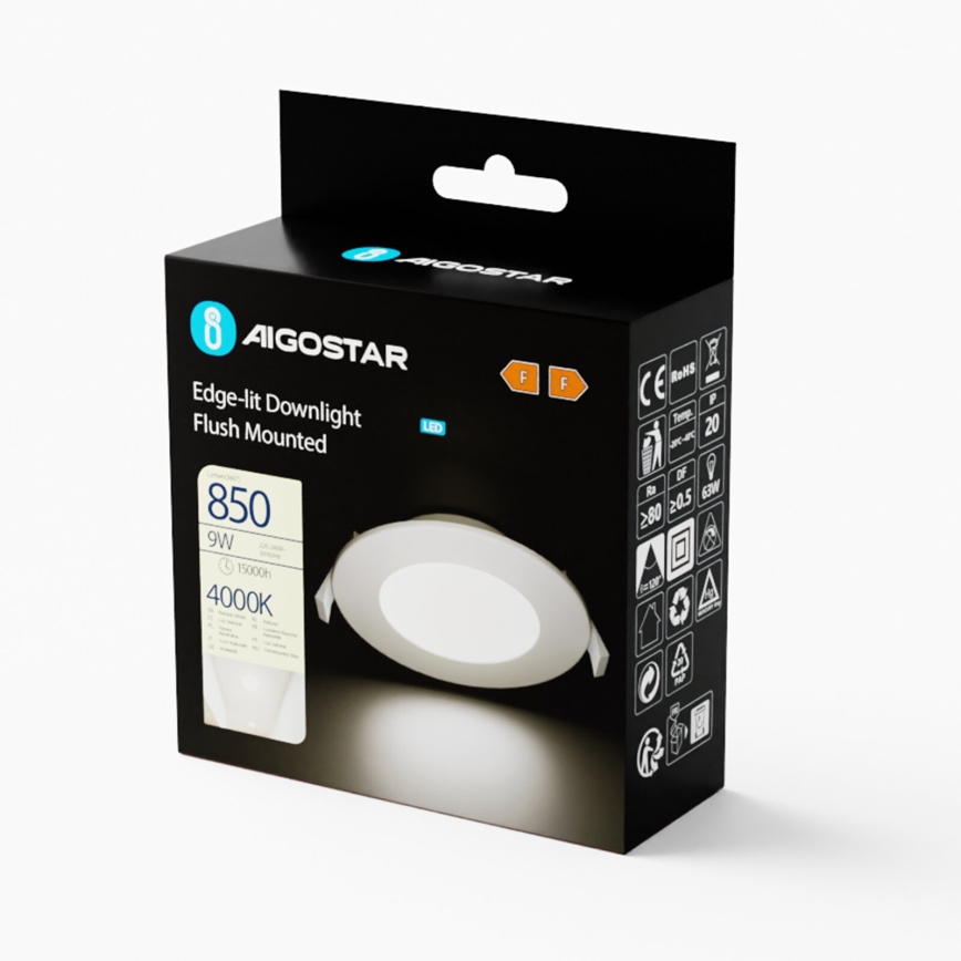 Aigostar - LED Oprawa wpuszczana ULTRATHIN LED/9W/230V 4000K biały
