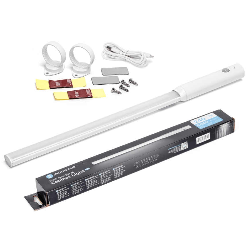 Aigostar - LED oświetlenie do szafy z czujnikiem ruchu LED/5W/5V 1800 mAh 5700K białe