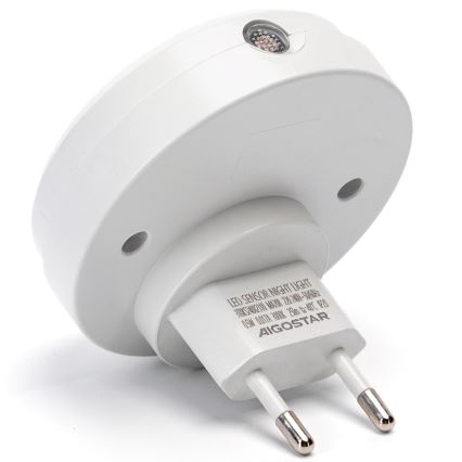 Aigostar - LED Lampka nocna z czujnikiem zmierzchu LED/0,5W/230V 6500K